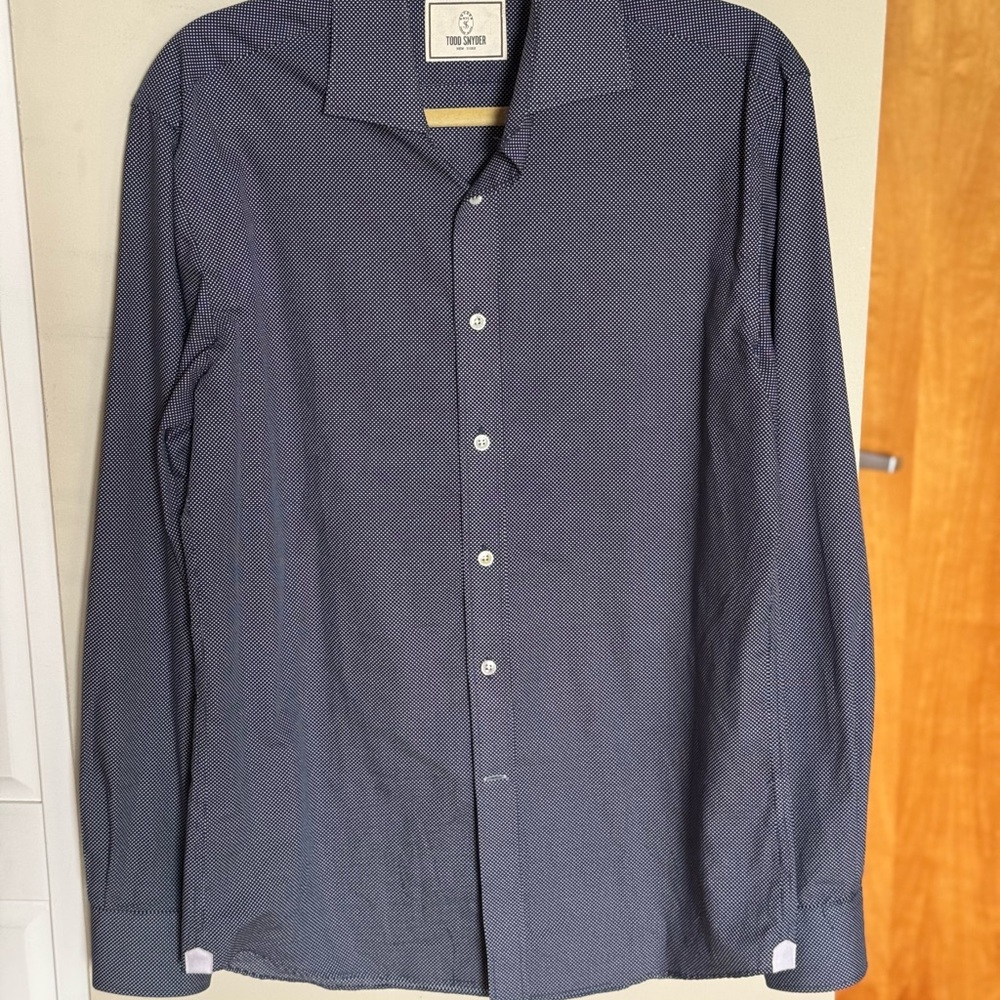 Todd Snyder Dark Blue Pin Dot Dress Shirt